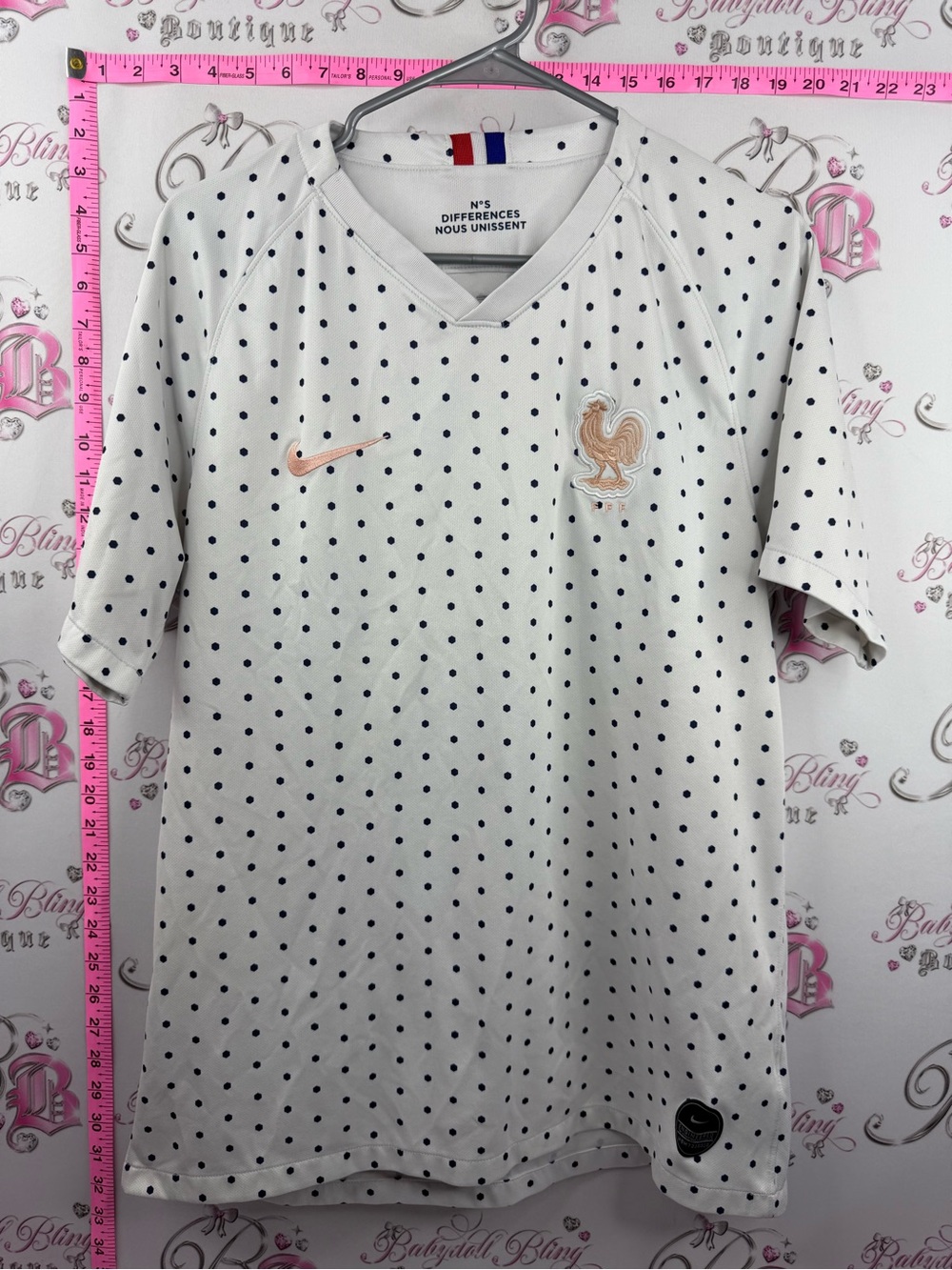 Nike jersey Ns differences White Polka Dot Jersey with Peach Accents